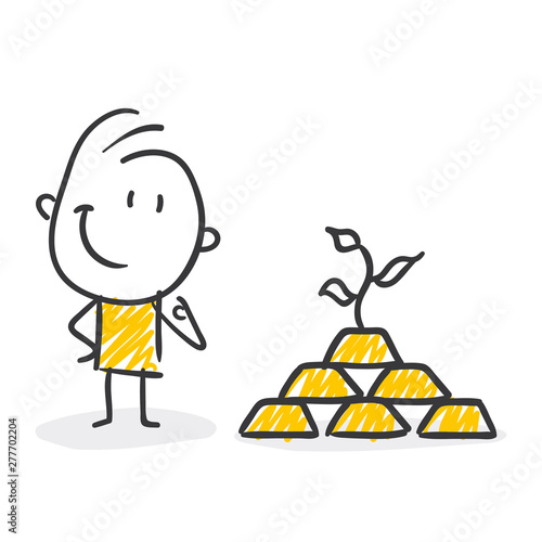 Strichfiguren / Strichmännchen: Investition. (Nr. 411)	