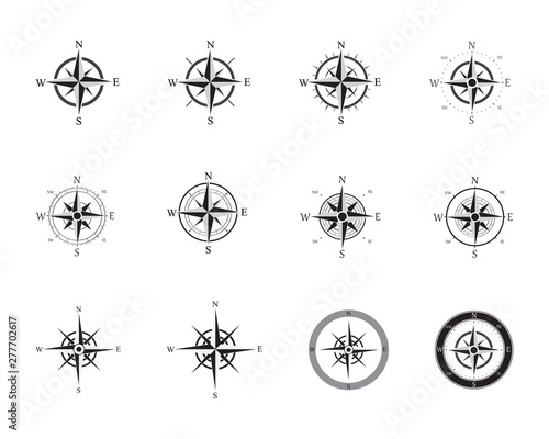 compass logo template  vector illustration
