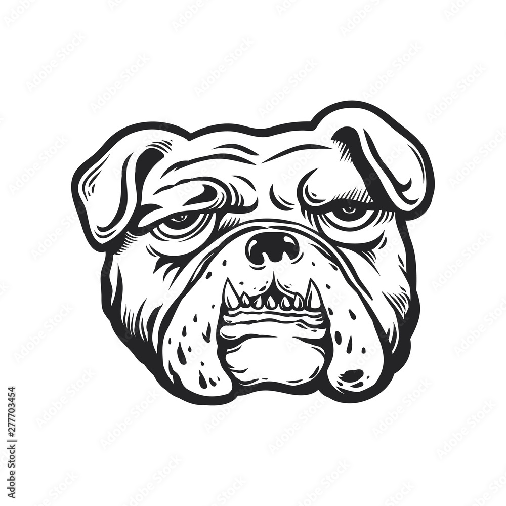 Fototapeta premium illustration of bulldog head ,sticker vector