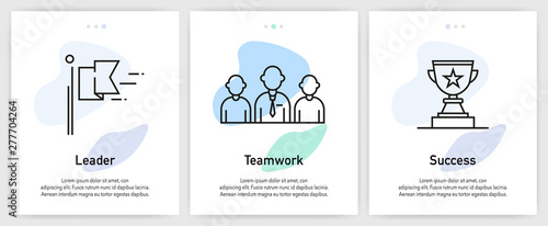 Business Icons for Website and mobile app onboarding screens vector template stock illustration