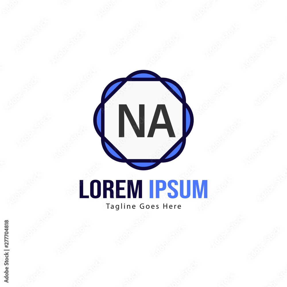 Initial NA logo template with modern frame. Minimalist NA letter logo vector illustration Initial NA logo template with modern frame. Minimalist NA letter logo vector illustration