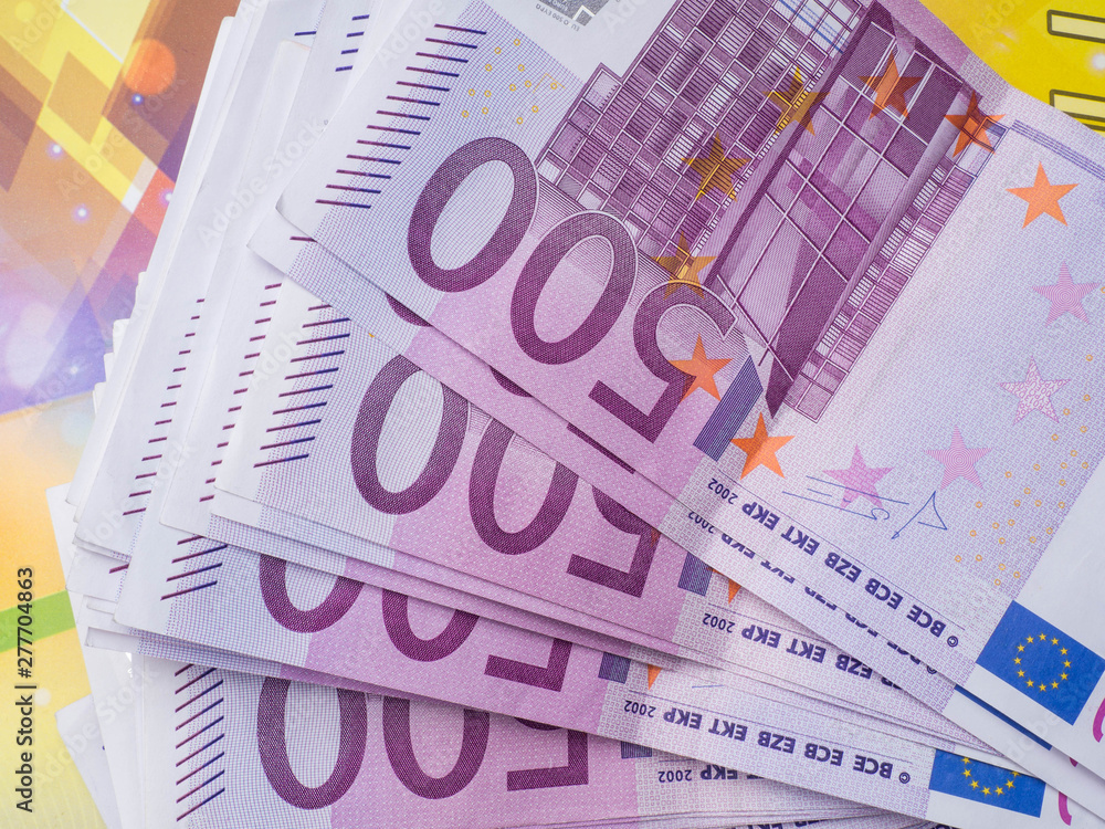 Europian currency euros banknotes close up Europian currency euros banknotes close up