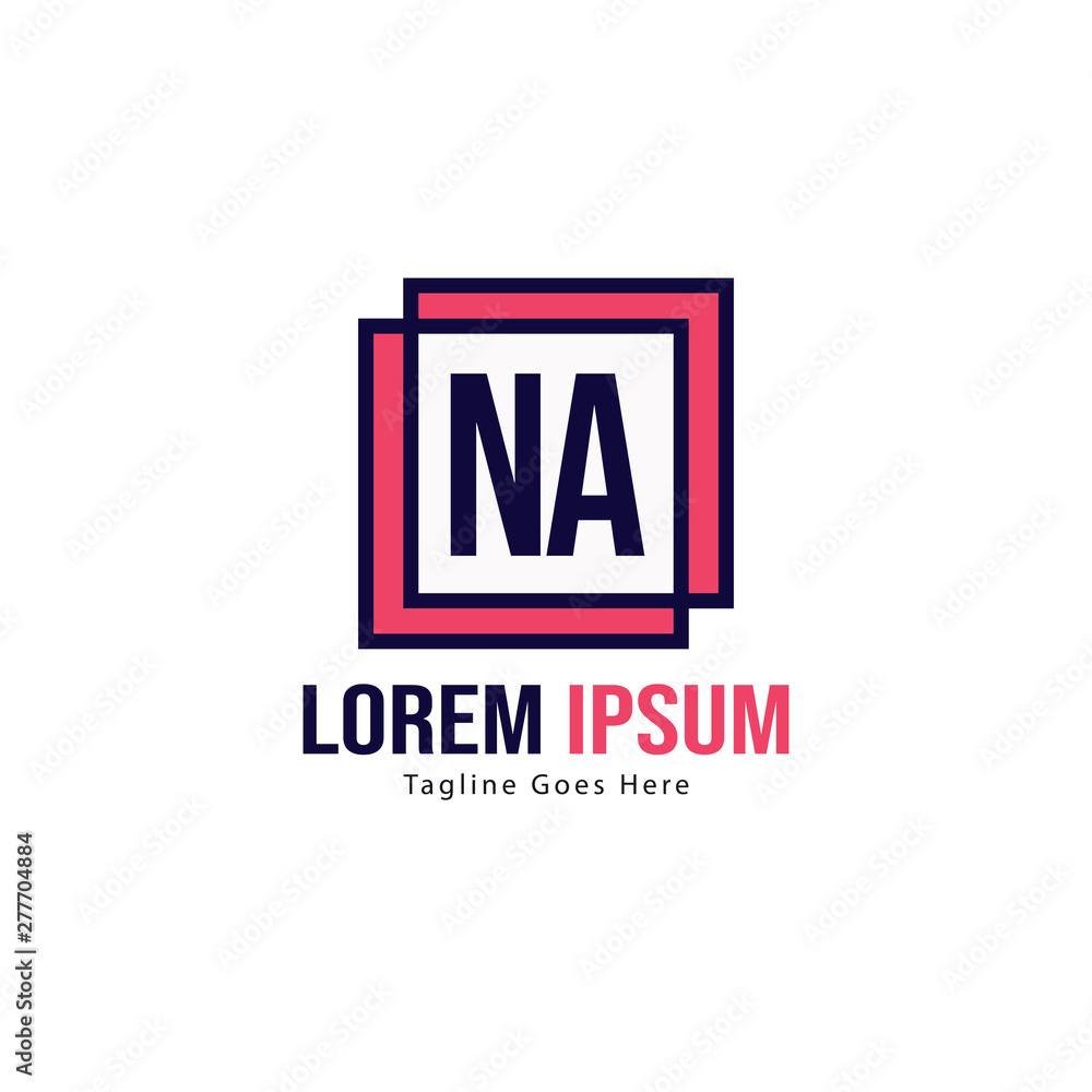 Initial NA logo template with modern frame. Minimalist NA letter logo vector illustration Initial NA logo template with modern frame. Minimalist NA letter logo vector illustration