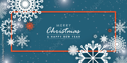 Christmas banner with snowflakes