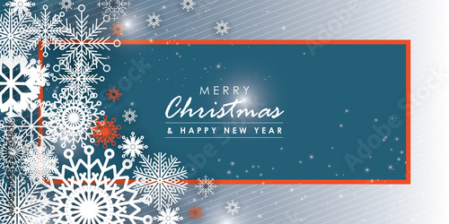 Christmas banner with snowflakes
