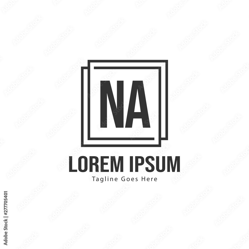 Initial NA logo template with modern frame. Minimalist NA letter logo vector illustration Initial NA logo template with modern frame. Minimalist NA letter logo vector illustration