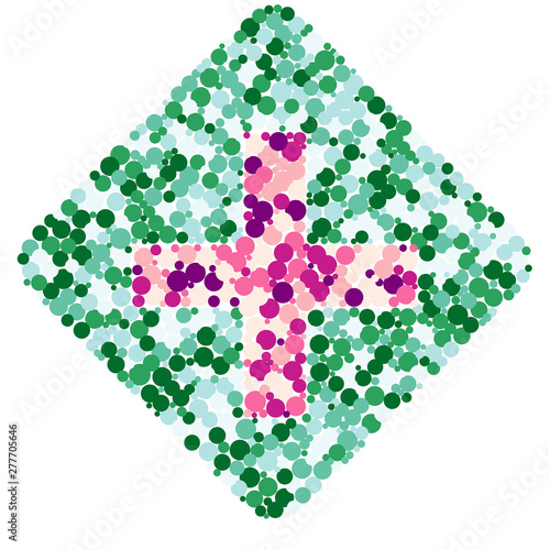 Plus math sign color distributed circles dots illustration