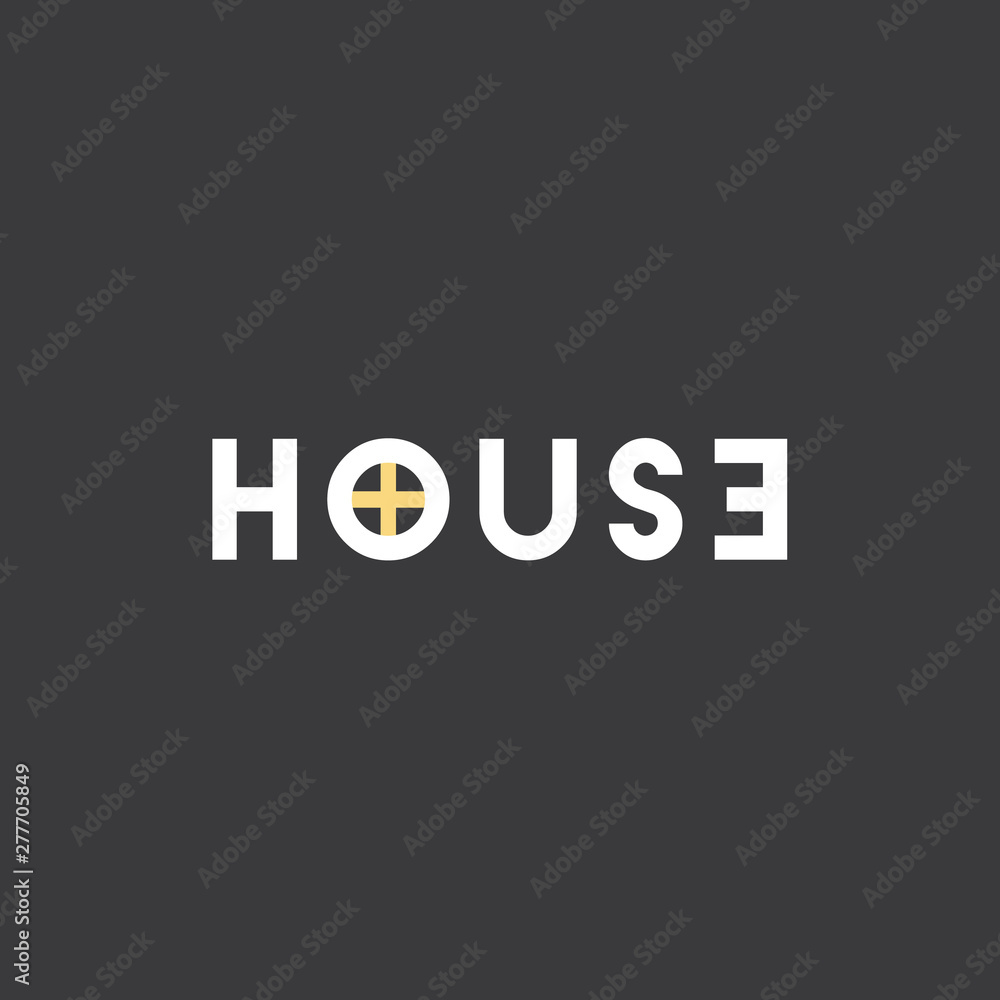 Typography house logo design