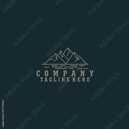 Retro Mountain and Sea for Adventure Emblem Logo design inspiration