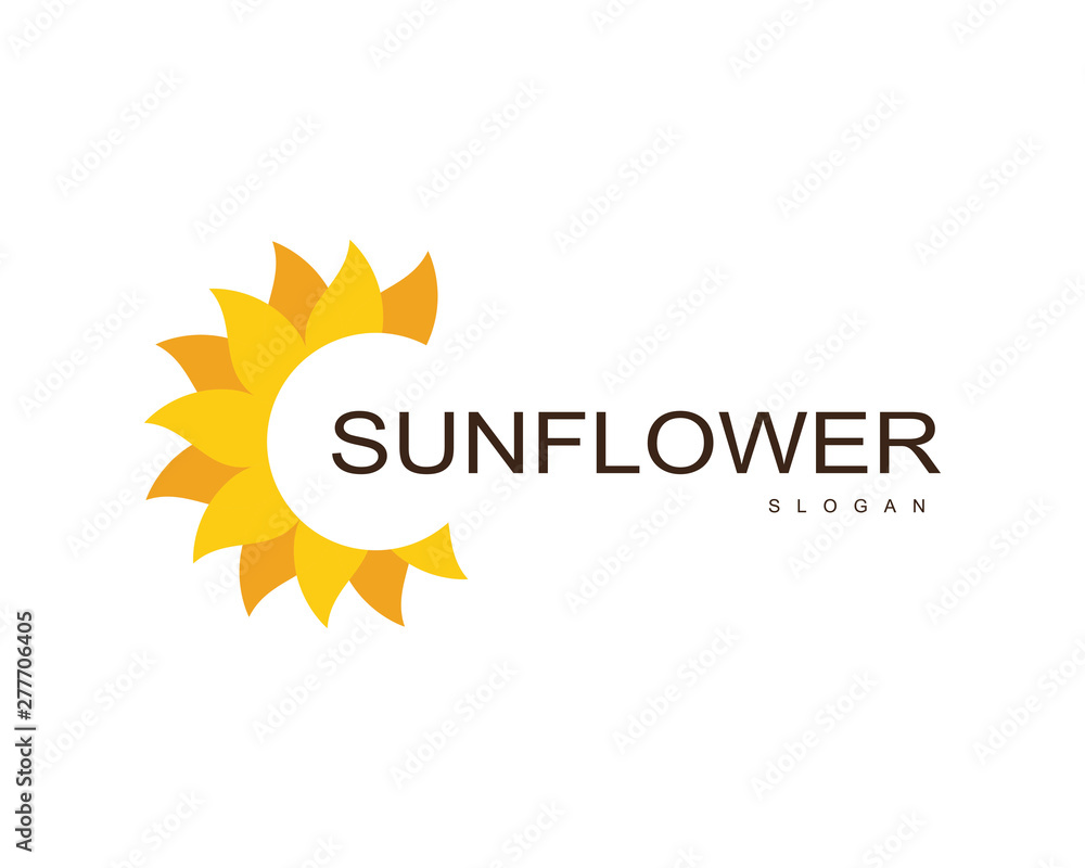Fototapeta premium Sunflower logo icon vector