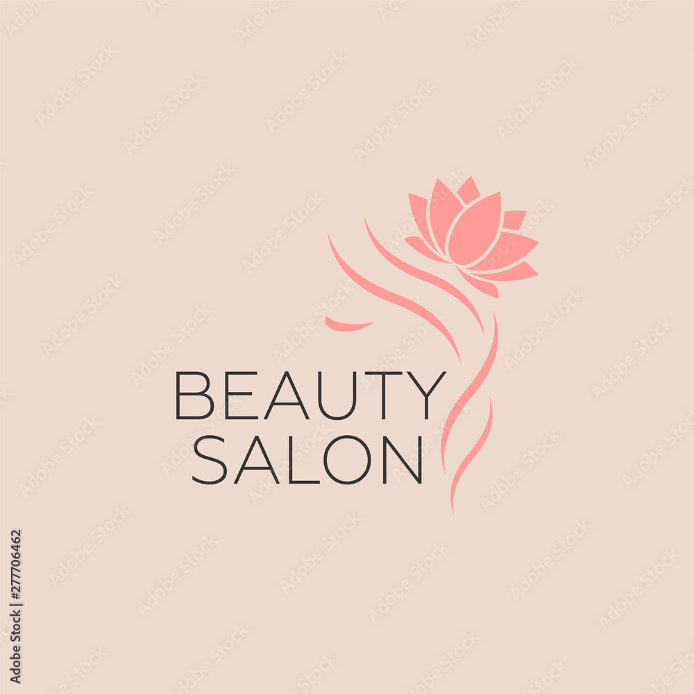 Beautiful Woman Vector Logo Template For Hair Salon Beauty Salon Cosmetic Procedures Spa