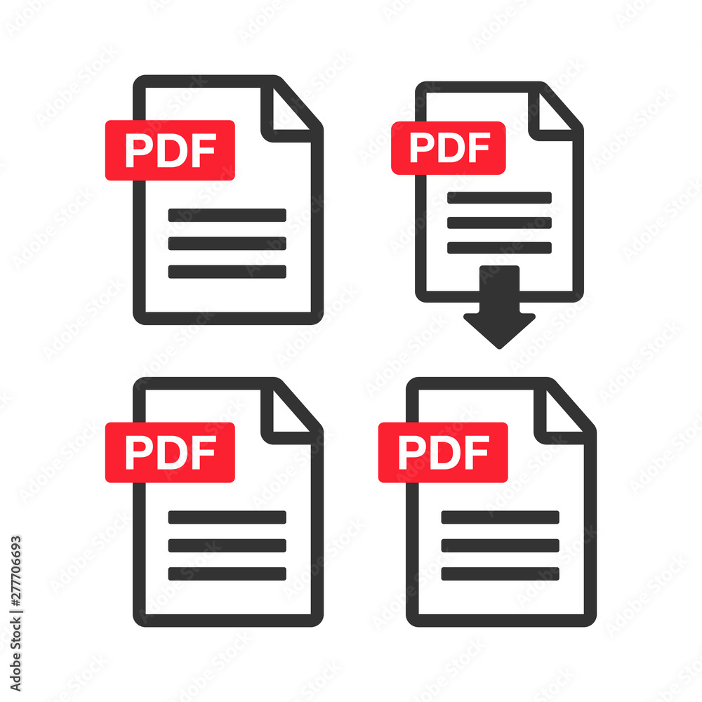 PDF Icon paper file. File Icons. Document icon set PDF Icon paper file. File Icons. Document icon set