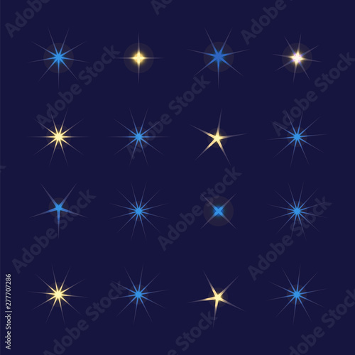 Glowing light effect star. Sparkle lights vector