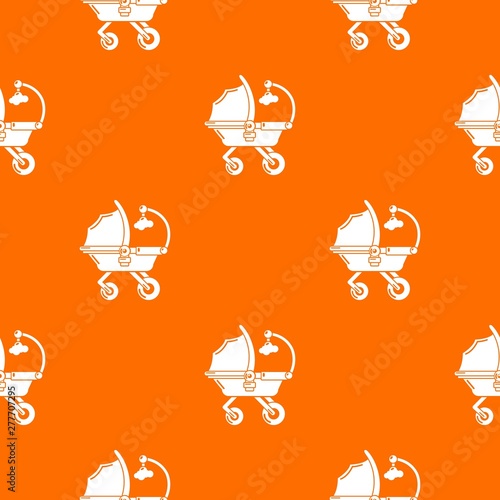 Baby carriage cute pattern vector orange for any web design best