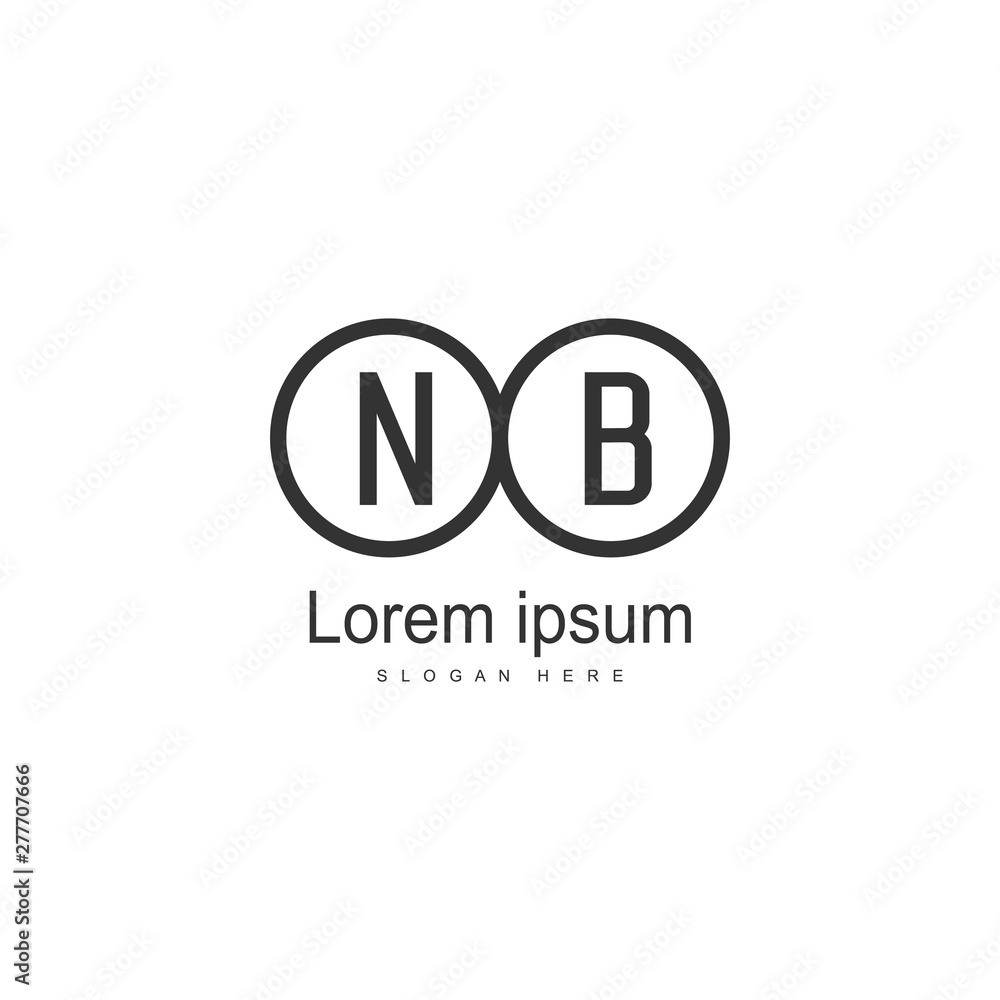 Initial NB logo template with modern frame. Minimalist NB letter logo vector illustration Initial NB logo template with modern frame. Minimalist NB letter logo vector illustration