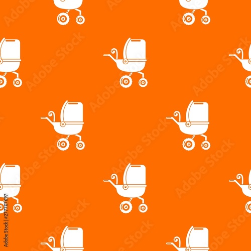 Baby carriage tricycles pattern vector orange for any web design best