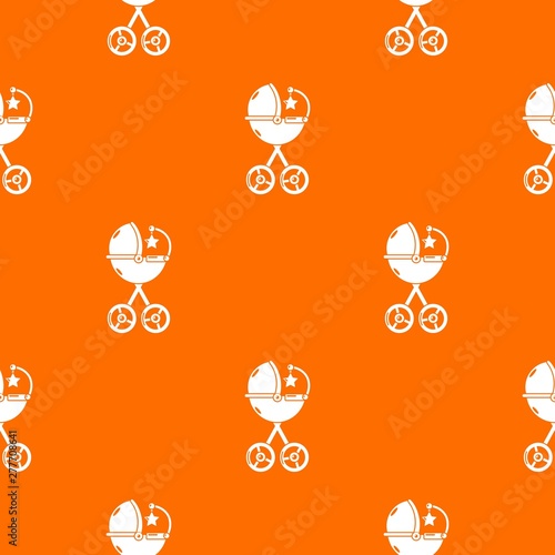 Baby carriage star pattern vector orange for any web design best
