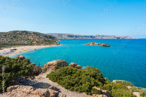 Fototapeta Naklejka Na Ścianę i Meble -  Natural landscape on the Crete Island Greece, Vai beach