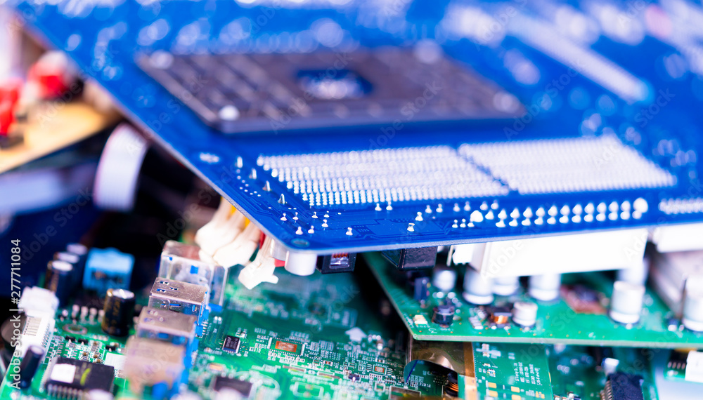 Obraz premium Electronic devices waste ready for recycling
