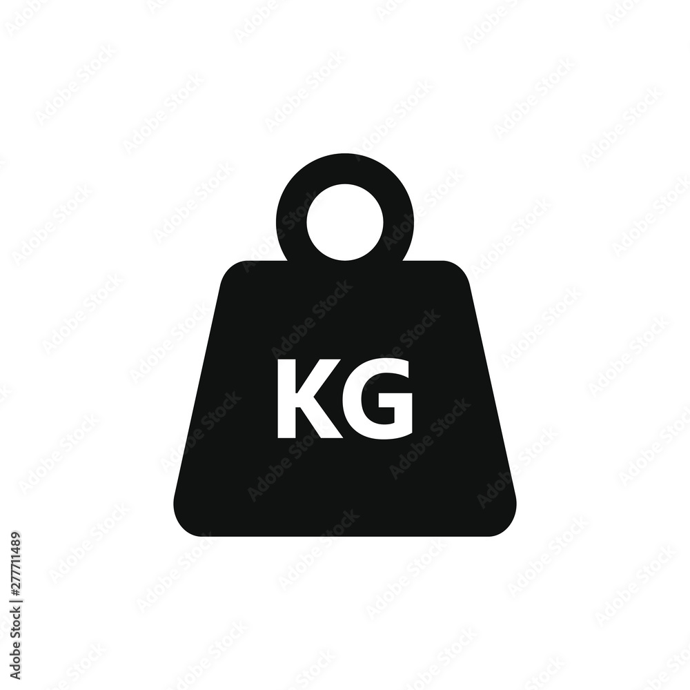 Icon kilogram weight. Isolated sign metal old kg weight on white background. Vector illustration Icon kilogram weight. Isolated sign metal old kg weight on white background. Vector illustration