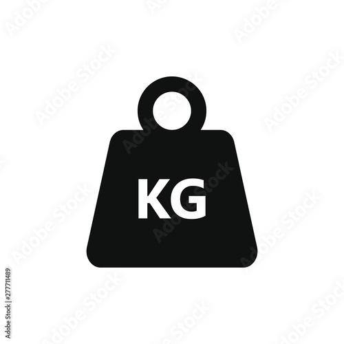 Icon kilogram weight. Isolated sign metal old kg weight on white background. Vector illustration