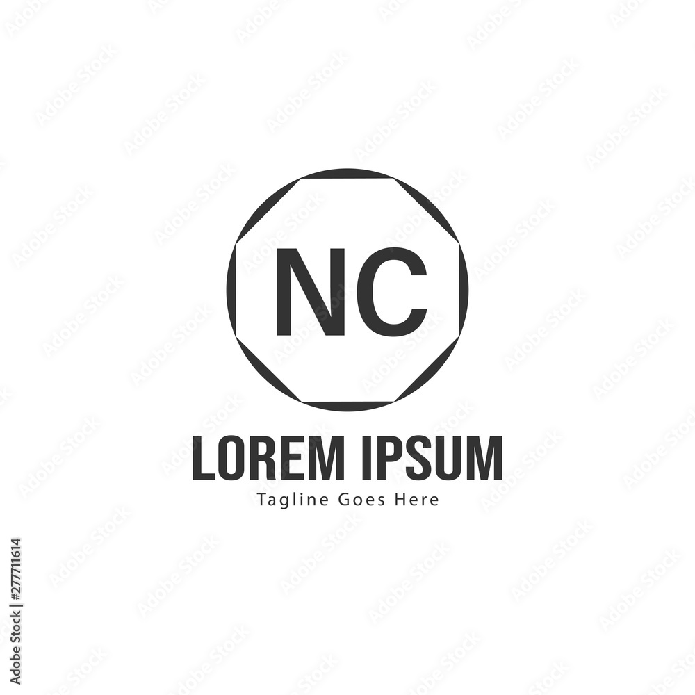 Initial NC logo template with modern frame. Minimalist NC letter logo vector illustration Initial NC logo template with modern frame. Minimalist NC letter logo vector illustration