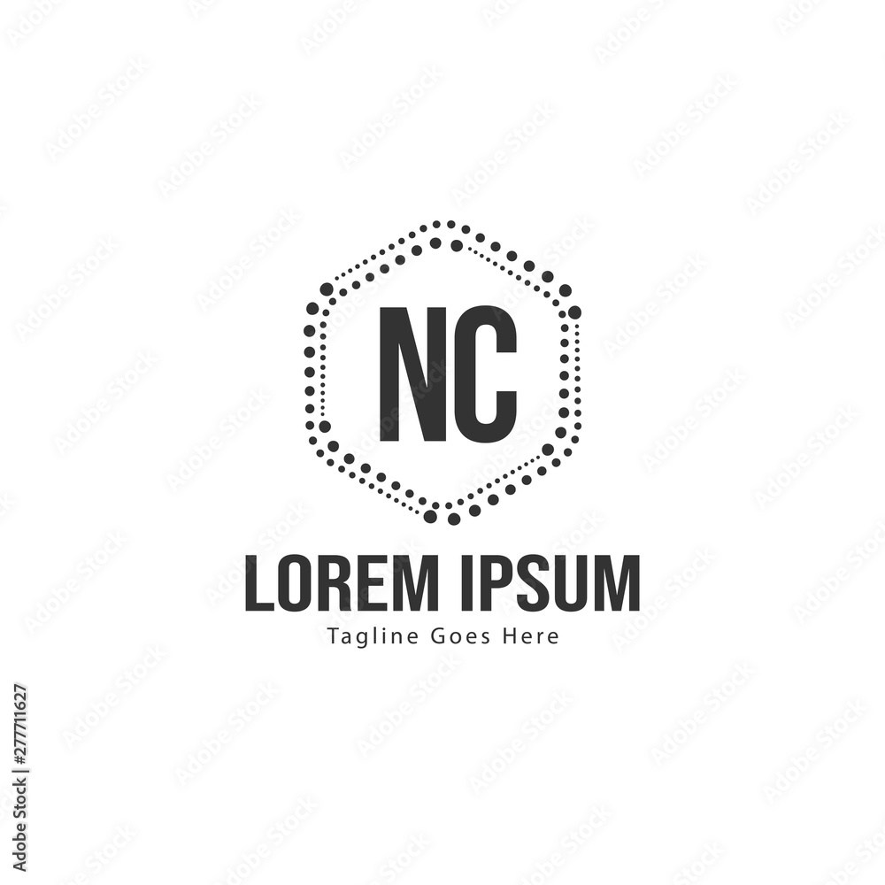 Initial NC logo template with modern frame. Minimalist NC letter logo vector illustration Initial NC logo template with modern frame. Minimalist NC letter logo vector illustration