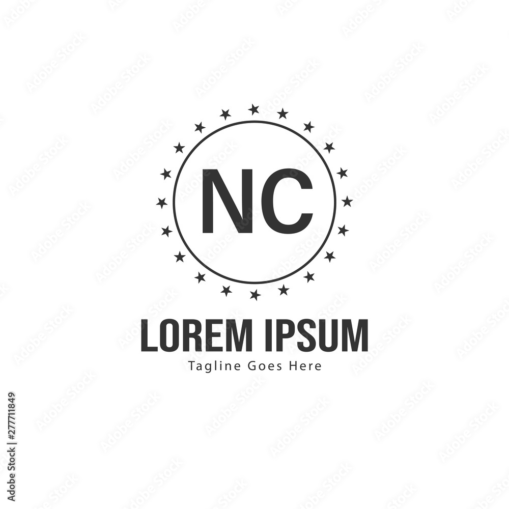 Initial NC logo template with modern frame. Minimalist NC letter logo vector illustration Initial NC logo template with modern frame. Minimalist NC letter logo vector illustration