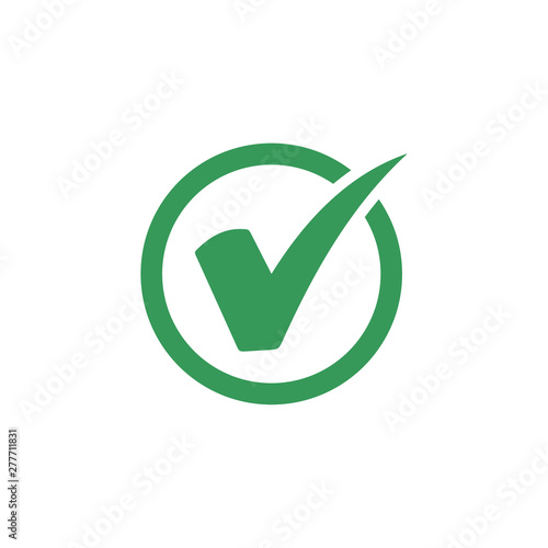 Green check mark icon symbol template color editable vector sign isolated on white background illustration for graphic and web design.