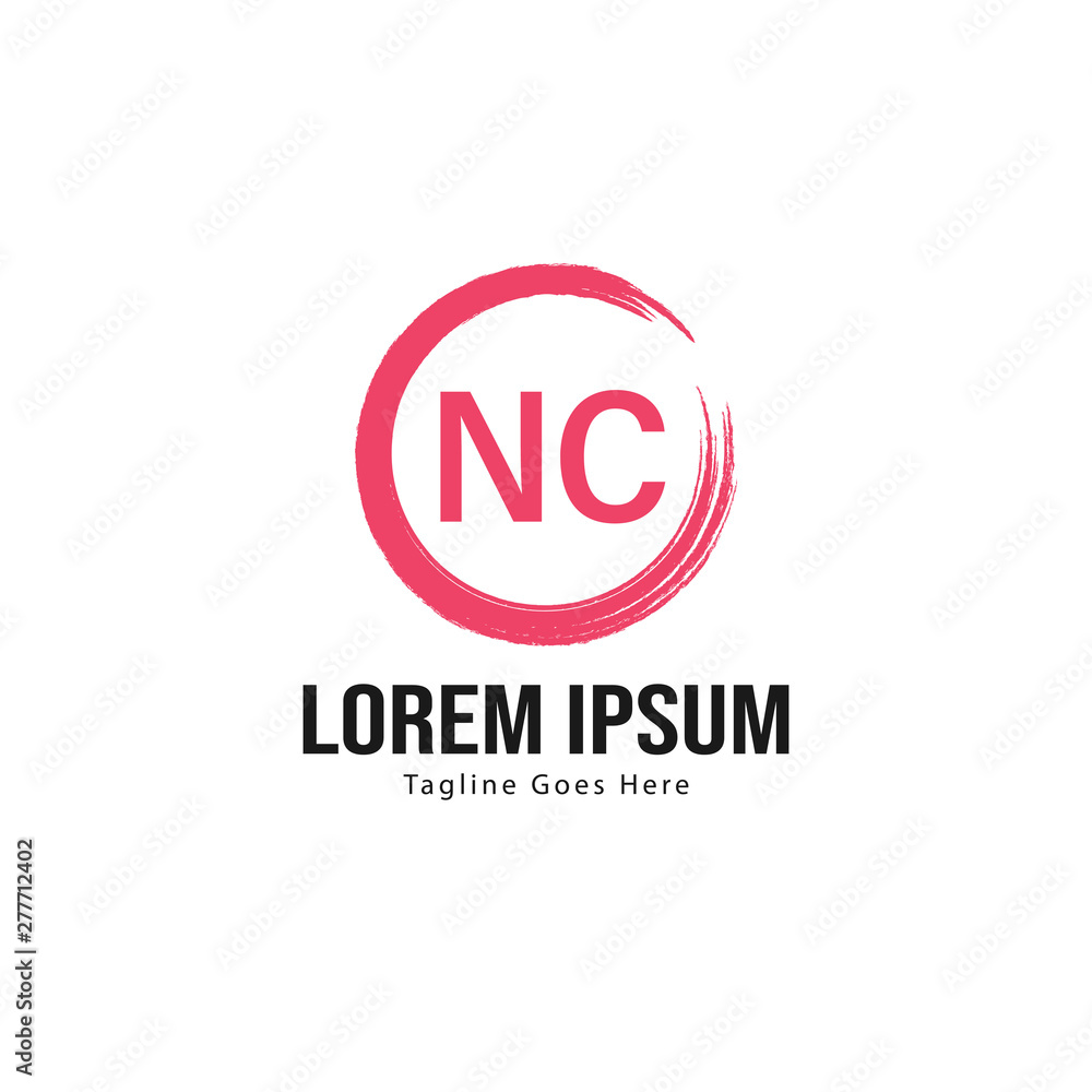 Initial NC logo template with modern frame. Minimalist NC letter logo vector illustration Initial NC logo template with modern frame. Minimalist NC letter logo vector illustration