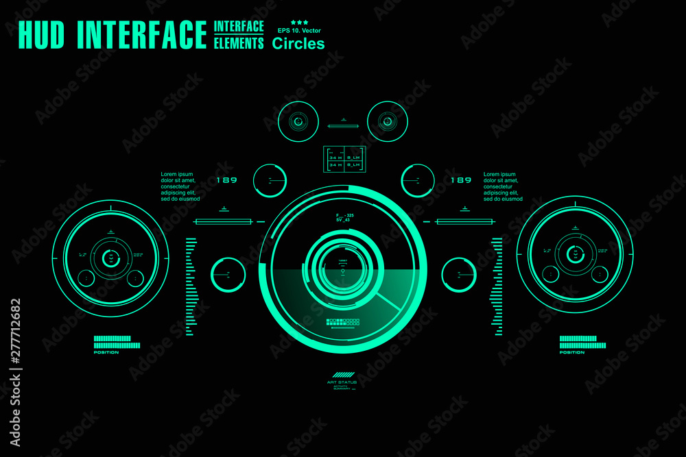 Sci-fi futuristic hud dashboard display virtual reality technology screen Sci-fi futuristic hud dashboard display virtual reality technology screen