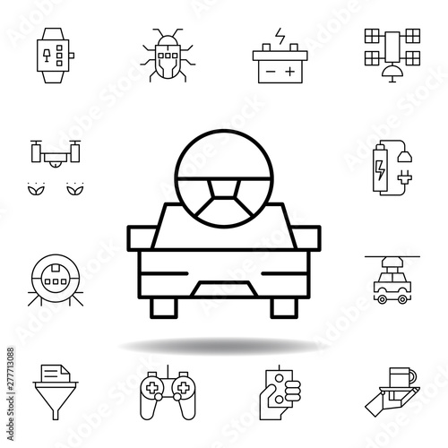 Robotics car robot outline icon. set of robotics illustration icons. signs, symbols can be used for web, logo, mobile app, UI, UX