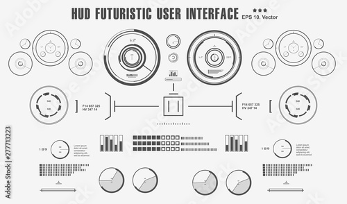 Sci-fi futuristic hud dashboard display virtual reality technology screen © PALERM089