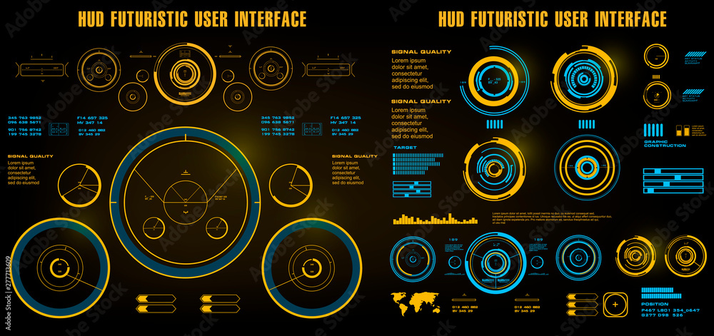 Sci-fi futuristic hud dashboard display virtual reality technology screen Sci-fi futuristic hud dashboard display virtual reality technology screen
