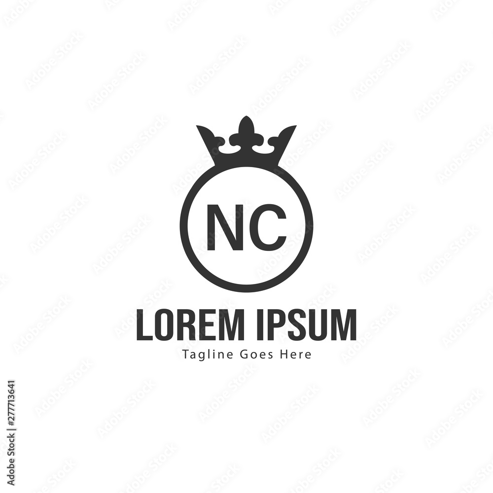 Initial NC logo template with modern frame. Minimalist NC letter logo vector illustration Initial NC logo template with modern frame. Minimalist NC letter logo vector illustration