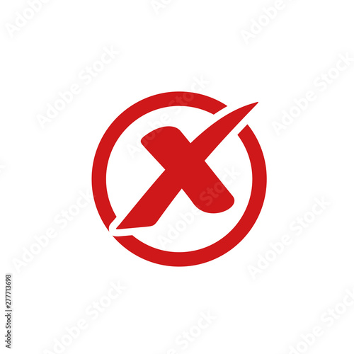 red cross mark icon template color editable. Symbol No or X button for correct, vote, check, not approved, error, wrong and failed decision. vector sign isolated on white background