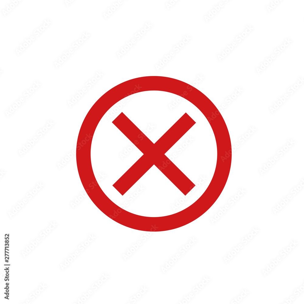 red cross mark icon template color editable. Symbol No or X button for correct, vote, check, not approved, error, wrong and failed decision. vector sign isolated on white background red cross mark icon template color editable. Symbol No or X button for correct, vote, check, not approved, error, wrong and failed decision. vector sign isolated on white background