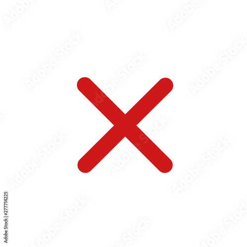 red cross mark icon template color editable. Symbol No or X button for correct, vote, check, not approved, error, wrong and failed decision. vector sign isolated on white background