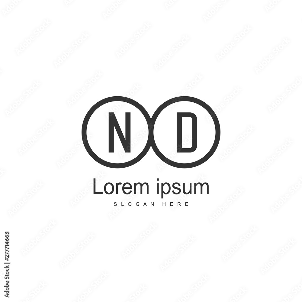 Initial ND logo template with modern frame. Minimalist ND letter logo vector illustration Initial ND logo template with modern frame. Minimalist ND letter logo vector illustration