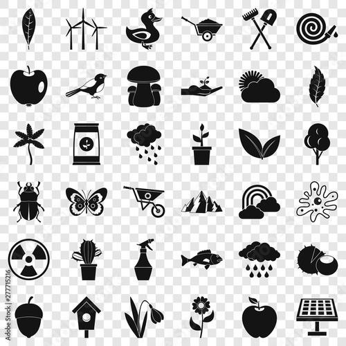 Cultivated tool icons set. Simple style of 36 cultivated tool vector icons for web for any design photo