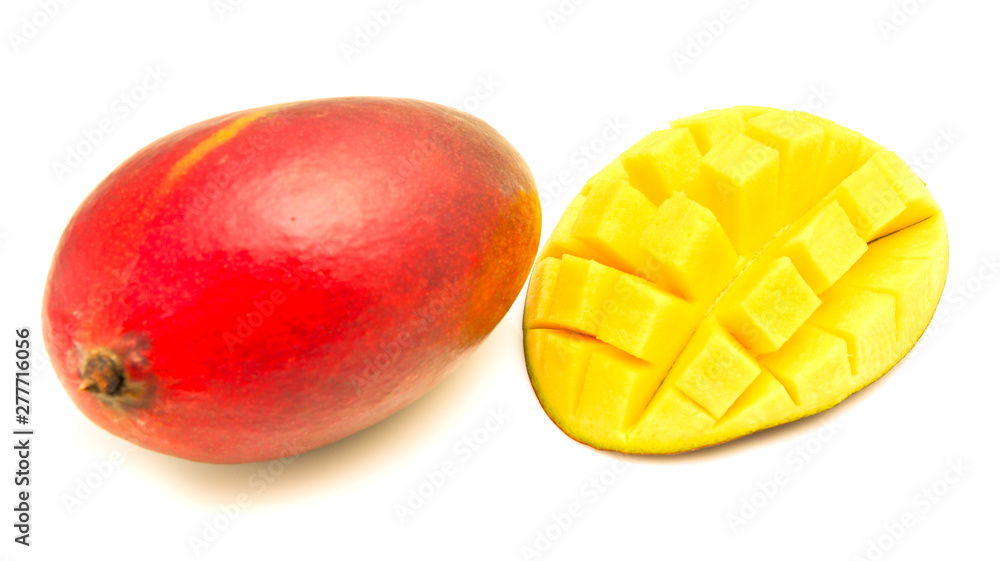 Mango fruit isolated on white background. Close-up. Mango fruit isolated on white background. Close-up.