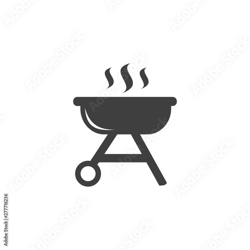 Outdoor barbecue Grill icon template color editable. BBQ stand symbol vector sign isolated on white background. Simple logo vector illustration for graphic and web design.