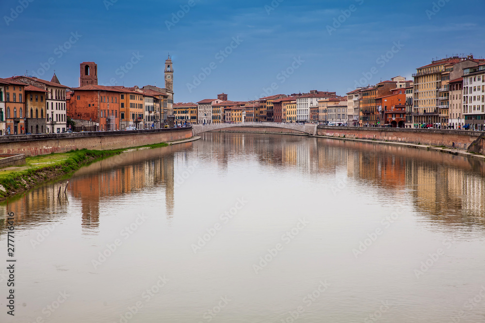 View of the Arno River and Pisa city