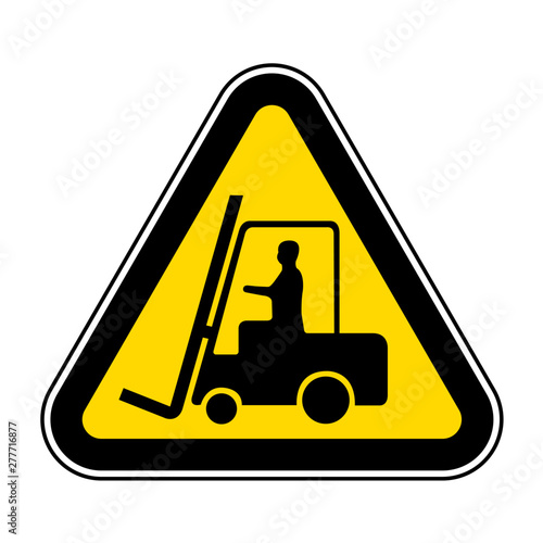 Beware Forklift Symbol Sign Isolate On White Background,Vector Illustration EPS.10