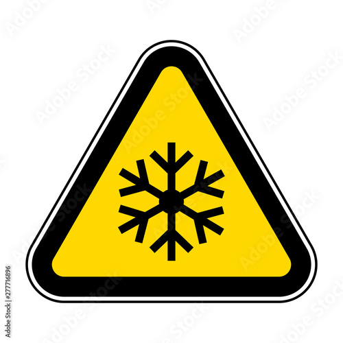 triangle warning sign with snowflake symbol Isolate On White Background,Vector Illustration EPS.10