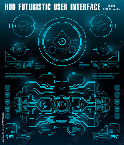 Sci-fi futuristic hud dashboard display virtual reality technology screen
