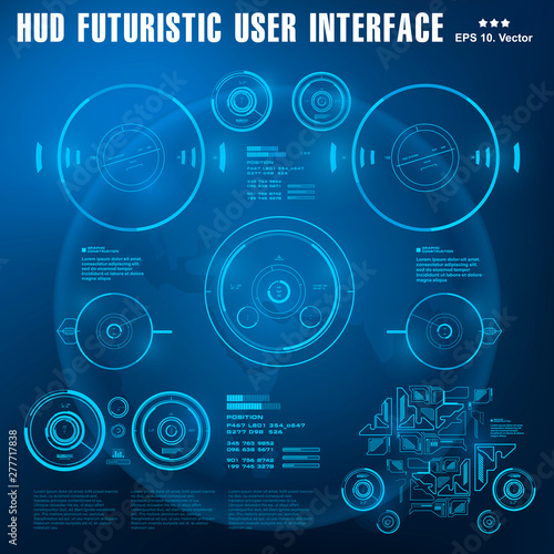 Sci-fi futuristic hud dashboard display virtual reality technology screen