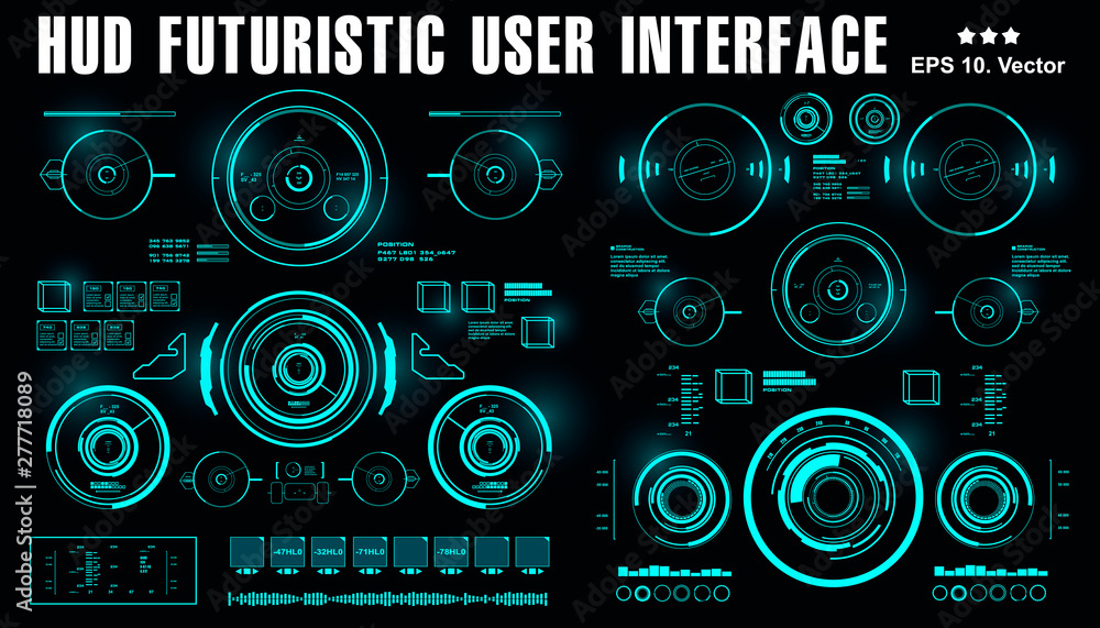 Sci-fi futuristic hud dashboard display virtual reality technology screen Sci-fi futuristic hud dashboard display virtual reality technology screen