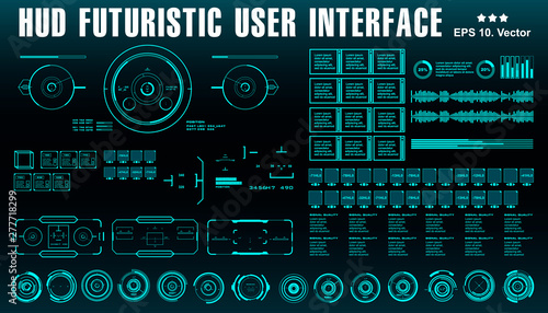 Sci-fi futuristic hud dashboard display virtual reality technology screen