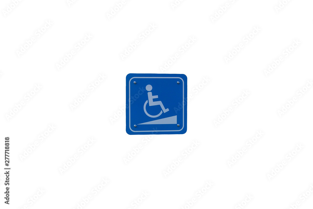Signs for disabled slope signs on white background Signs for disabled slope signs on white background